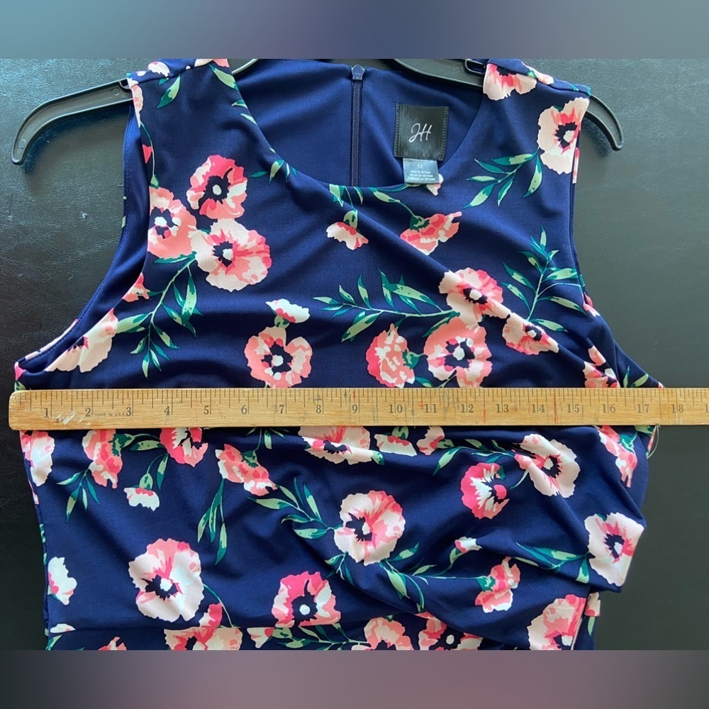 JH Sleeveless Floral Dress Size 12 - Picture 6 of 7